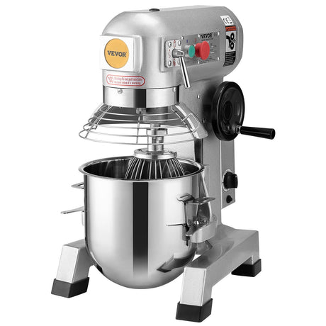 Commercial 18.7 L floor standing mixer with stainless steel bowl and wheel adjuster