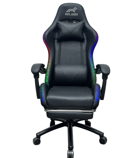 Ergonomic Gaming Chair with LED Lights and Footrest — Pink White, Blue or Black — Allure Home Collections