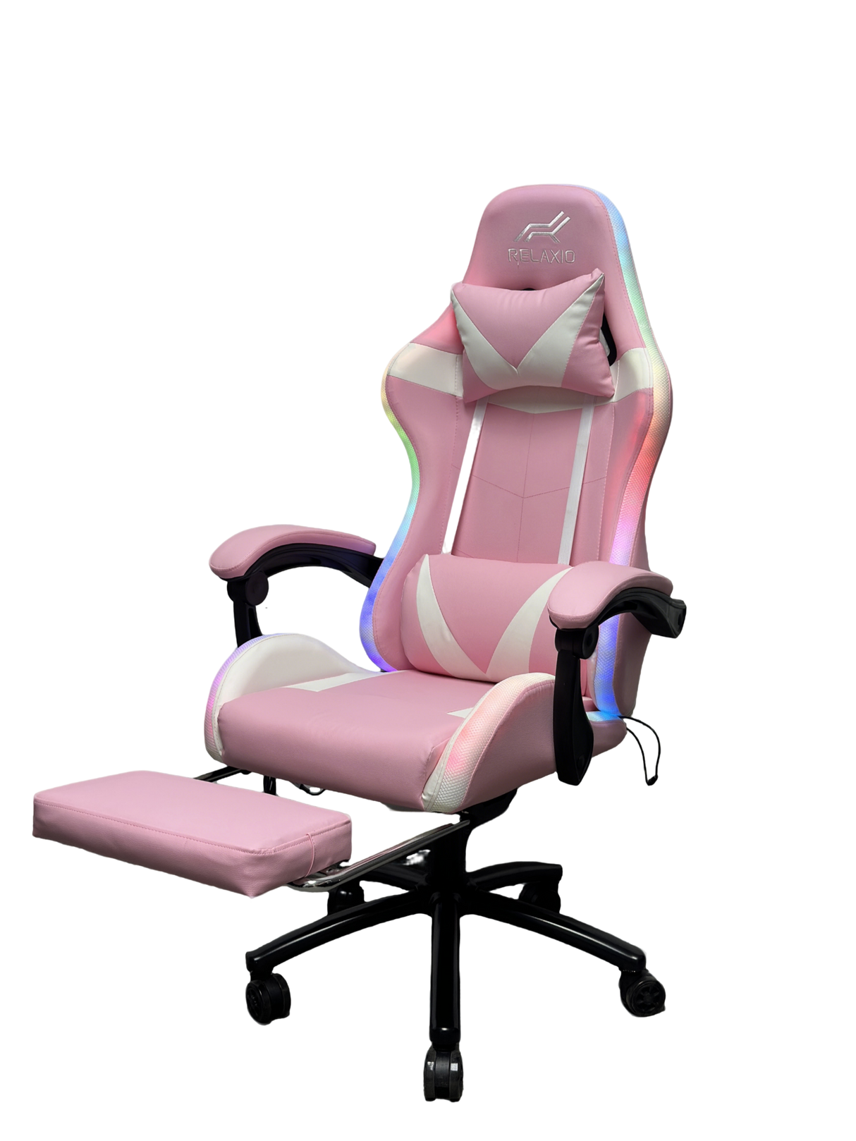 Ergonomic Gaming Chair with LED Lights and Footrest — Pink White, Blue or Black — Allure Home Collections