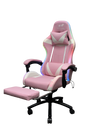 Ergonomic Gaming Chair with LED Lights and Footrest — Pink White, Blue or Black — Allure Home Collections