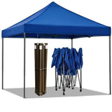 Angled view of the open sided black gazebo showing the long steel frame