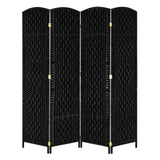 Swifts Creek 4 Panel Folding Room Divider Screen, Black