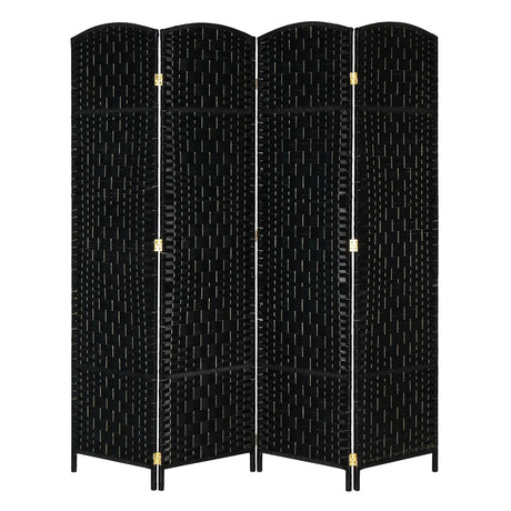 Swifts Creek 4 Panel Folding Room Divider Screen, Black