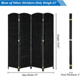 Swifts Creek 4 Panel Folding Room Divider Screen, Black view 3