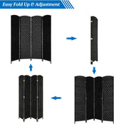 Swifts Creek 4 Panel Folding Room Divider Screen, Black view 4