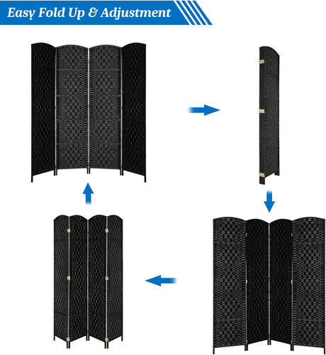 Swifts Creek 4 Panel Folding Room Divider Screen, Black view 4