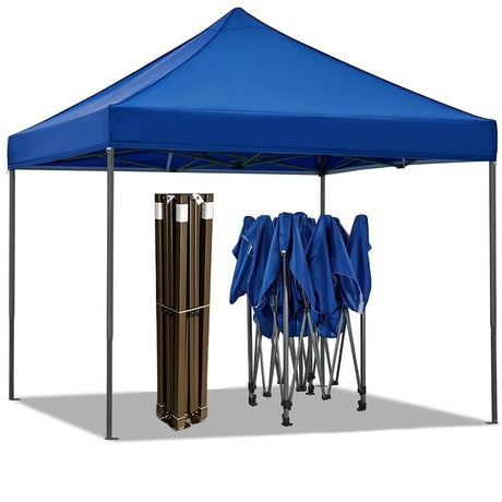 Dimension diagram of the 2 x 2 m portable blue gazebo