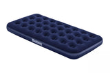 Twin flocked air mattress with heavy duty vinyl base for camping