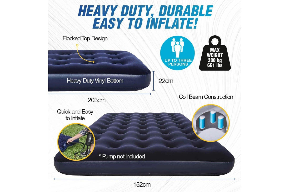 Pilot Air Mattress, Queen Indoor Outdoor Heavy Duty