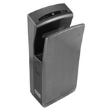Hand dryer mounted on a commercial washroom wall
