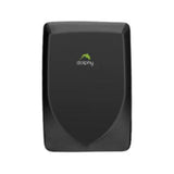 Side view of the matte black hand dryer showing its 102 mm depth