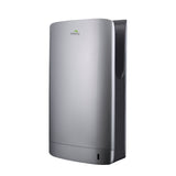 Ultra compact jet hand dryer in silver ABS, wall mounted front view