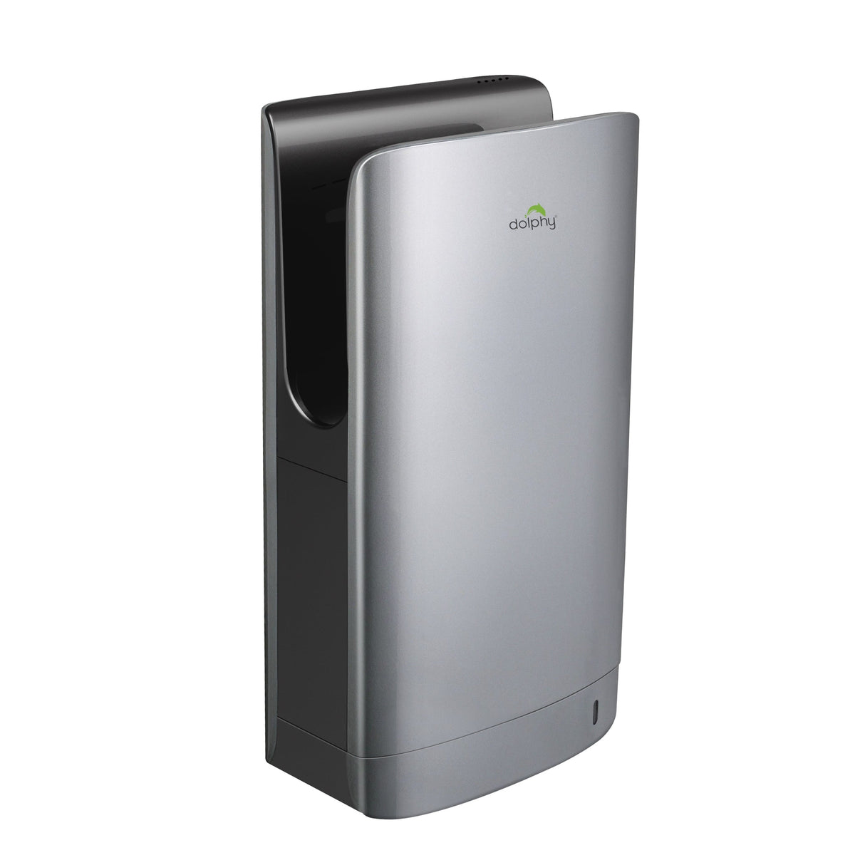 Silver jet hand dryer showing infrared sensor and hand drying outlet
