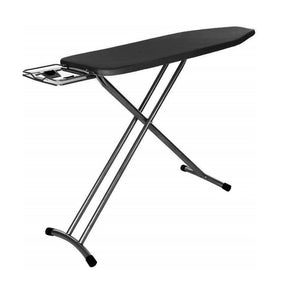 Alhama folding ironing board with steel mesh top and iron rest