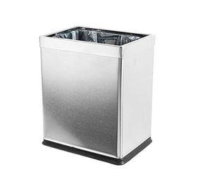 Tauranga silver stainless steel 10L open top bin in a home office