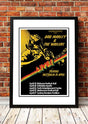 Framed A1 print of Bob Marley 1979 Australian tour poster artwork in warm reggae era colours