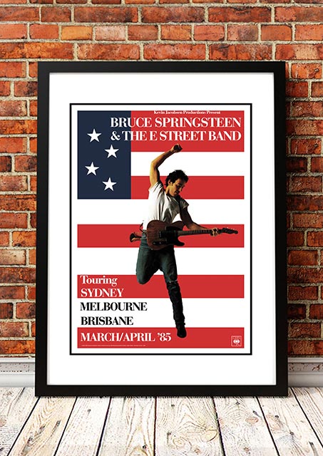 Framed A3 reproduction print of Bruce Springsteen Born In The USA 1985 Australian tour artwork
