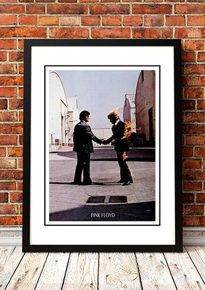 Framed A2 reproduction print of the 1975 Pink Floyd Wish You Were Here in store poster artwork