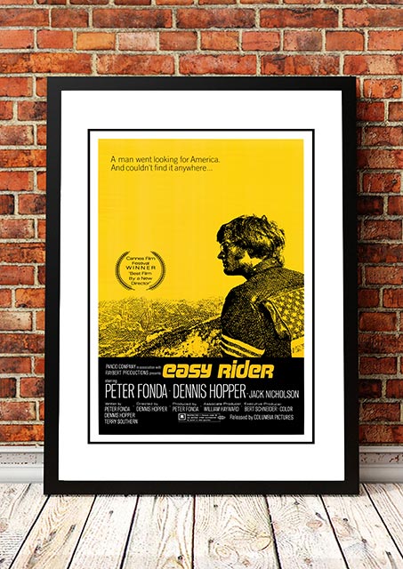 Easy Rider 1969 movie poster reproduction print, framed A2 wall art, ready to hang