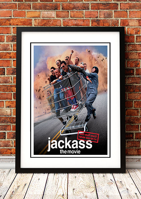 Framed A3 wall art poster print of the 2002 cult comedy film Jackass The Movie