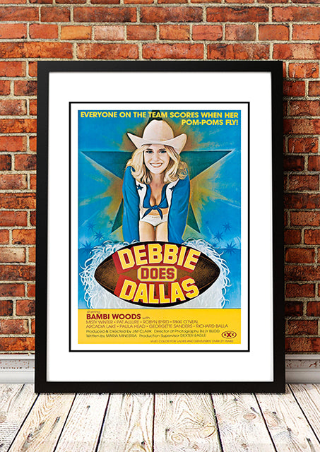 Debbie Does Dallas 1978 cult movie poster reproduction print, framed A3 wall art, ready to hang