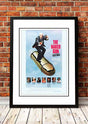 Framed A3 reproduction print of The Naked Gun cult comedy movie poster artwork with Leslie Nielsen