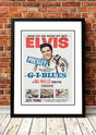 Framed A2 reproduction print of the Elvis G.I. Blues movie poster artwork, ready to hang wall art