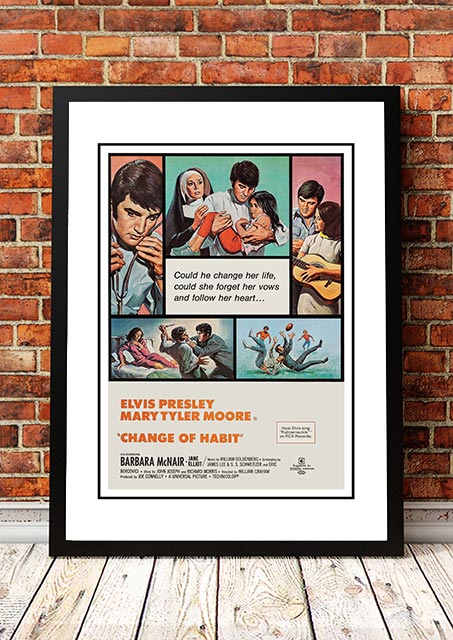 Elvis Change of Habit movie poster artwork reproduction print in an A3 frame