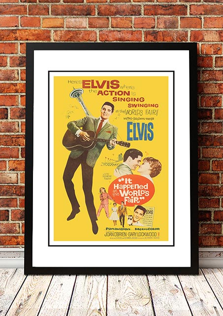 Framed A3 print of the Elvis Presley It Happened at the World's Fair movie poster artwork