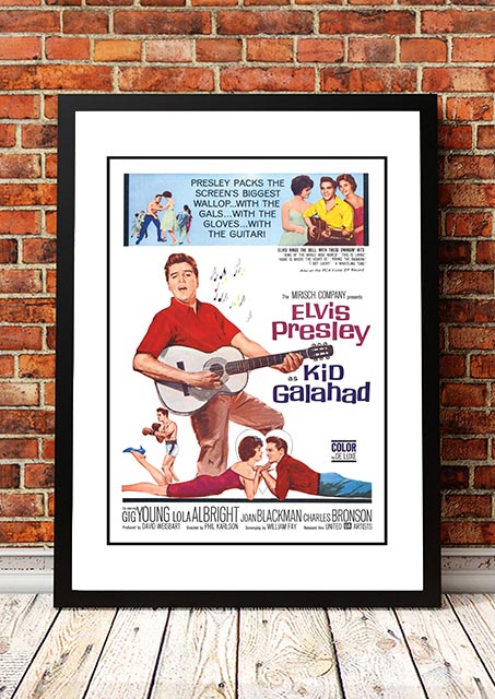 Framed A3 print of the Elvis Presley Kid Galahad boxing movie poster artwork