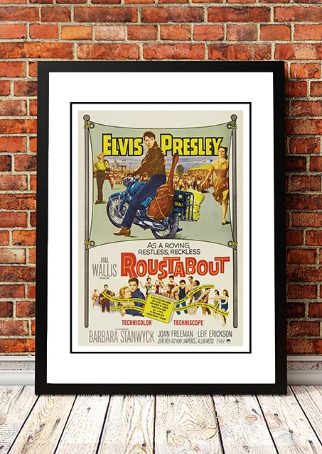Framed A3 print of Elvis Presley Roustabout movie poster artwork