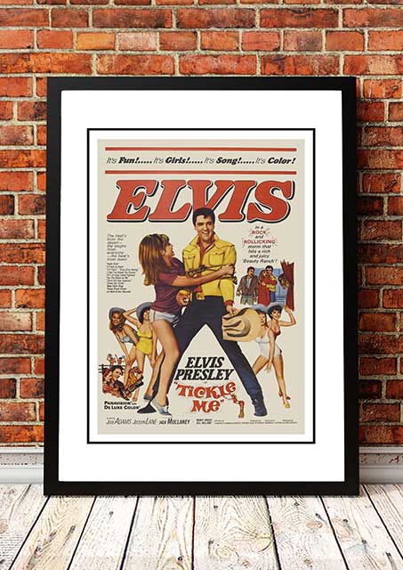 Framed A3 print of Elvis Presley Tickle Me movie poster artwork