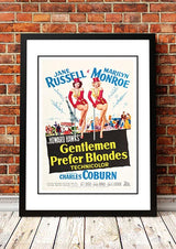 Framed A2 reproduction print of the Gentlemen Prefer Blondes movie poster with Marilyn Monroe