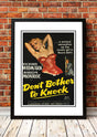 Framed A3 reproduction print of the Don't Bother to Knock movie poster with Marilyn Monroe