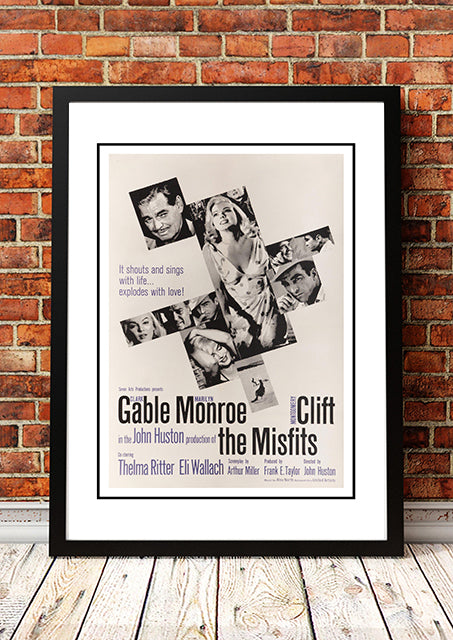 Framed A2 reproduction print of the vintage The Misfits film poster with Marilyn Monroe