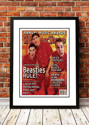 Framed A3 print of the 1990 Rolling Stone magazine cover artwork featuring the Beastie Boys