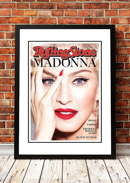 Framed A3 art print of the 2016 Rolling Stone magazine cover featuring Madonna