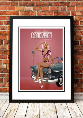Framed A2 reproduction print of the Christina Aguilera Candyman 2006 promotional pin up artwork