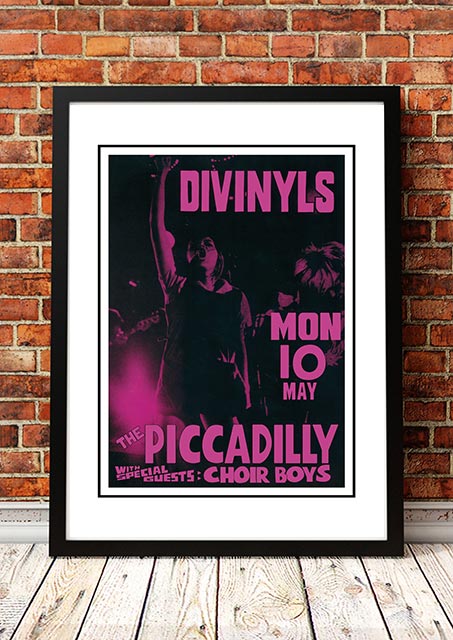 Divinyls 1983 Piccadilly Sydney concert poster reproduction print, framed A3 wall art, ready to hang