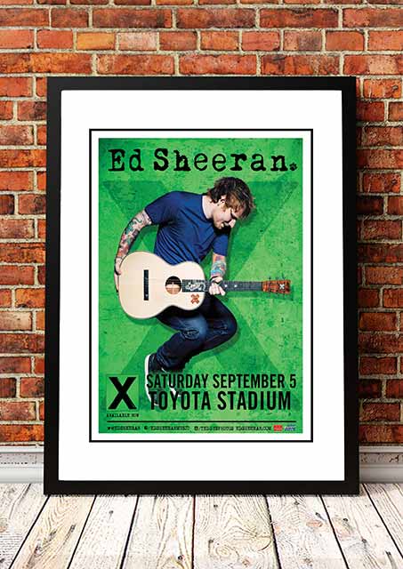 Ed Sheeran Toyota Stadium Dallas 2018 concert poster reproduction print in an A3 frame