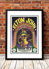 Elton John Western Springs Auckland 1971 concert poster reproduction print in an A3 frame
