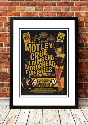 Framed A3 reproduction print of the Motley Crue Blackjack Perth 2005 concert poster artwork
