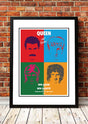 Framed A2 wall print reproducing the Queen Hot Space 1982 in store promotional poster artwork