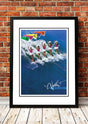 Framed A2 reproduction print of The Go Gos 1982 Vacation World Tour poster in bright eighties colours