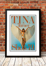 Framed A3 digitally restored print of the Tina Turner 1979 Wild Lady of Rock world tour concert poster artwork