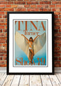 Framed A3 digitally restored print of the Tina Turner 1979 Wild Lady of Rock world tour concert poster artwork