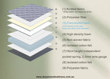 Aster Hybrid 22cm Euro Top Mattress — Independent Pocket Spring, Balanced Comfort — Allure Home Collections