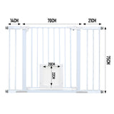 Chiddingstone Wall Mount Safety Gate, 76cm Tall, Grey