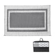 Weatherproof plastic weave outdoor rug in silver grey