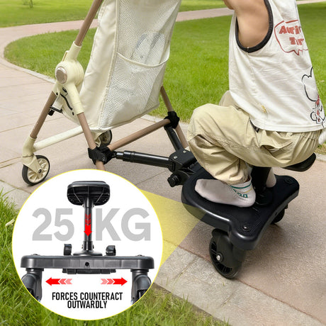Universal Pram Board with Removable Seat Black